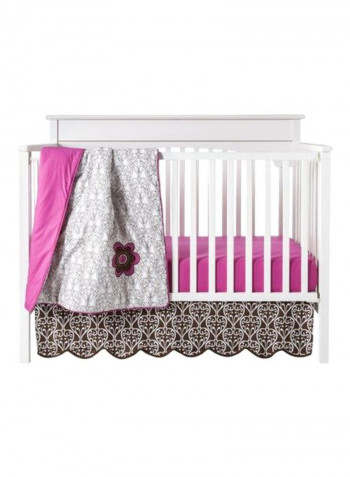 6-Piece Damask Crib With Bumper Bedding Set