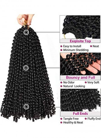 8-Piece Passion Twist Hair Extensions Black 18inch
