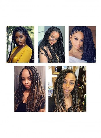 8-Piece Passion Twist Hair Extensions Black 18inch
