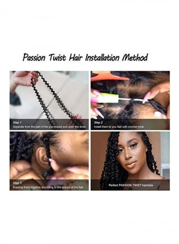 8-Piece Passion Twist Hair Extensions Black 18inch