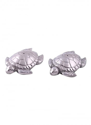Sea Turtle Shaped Pepper And Salt Shaker Set Silver