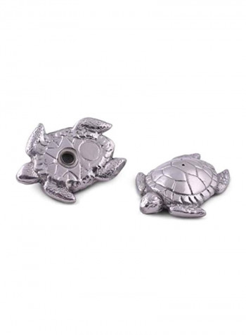 Sea Turtle Shaped Pepper And Salt Shaker Set Silver