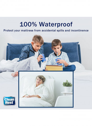 Waterproof Mattress Encasement Polyester White 200x200cm