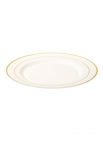 150-Piece Gold Round Printed Plate White/Gold 7inch