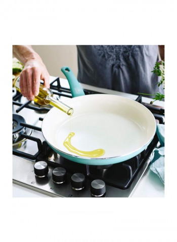 2-Piece Non-Stick Frypan Set Turquoise/White