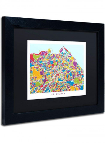 Edinburgh Street Map III Framed Wall Art Multicolour 11 x 14inch