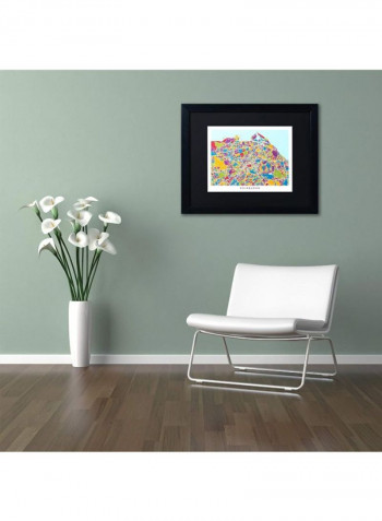 Edinburgh Street Map III Framed Wall Art Multicolour 11 x 14inch