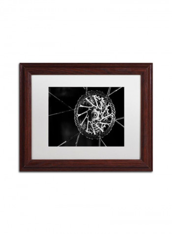 Bike Parts Wooden Frame Wall Art Black/Grey 11 x 14inch