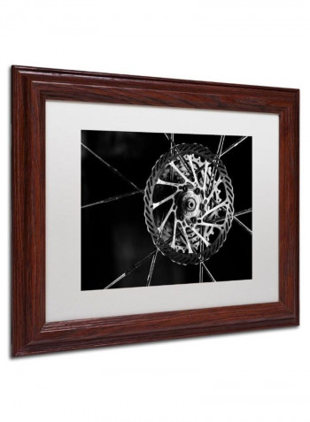 Bike Parts Wooden Frame Wall Art Black/Grey 11 x 14inch