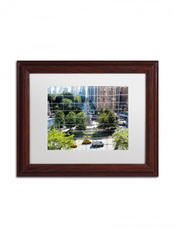 Columbus Circle Wooden Framed Wall Art Multicolour 11 x 14inch