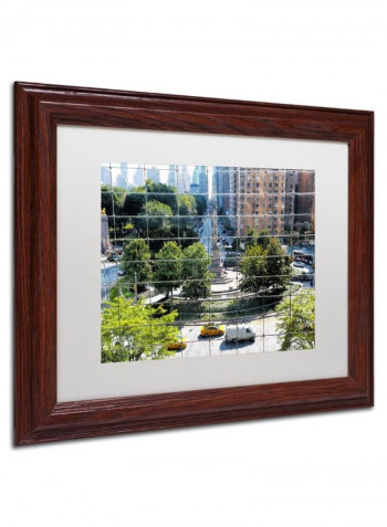 Columbus Circle Wooden Framed Wall Art Multicolour 11 x 14inch