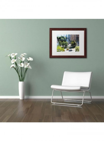 Columbus Circle Wooden Framed Wall Art Multicolour 11 x 14inch