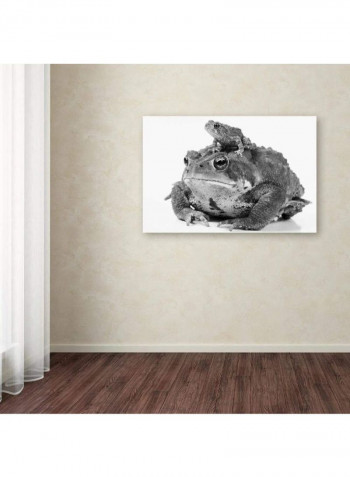Two Toads Canvas Wall Art Black 12 x 19inch