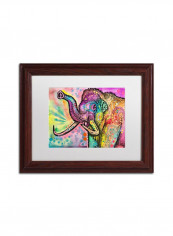 Woolly Mammoth Wooden Frame Wall Art Multicolour 11 x 14inch
