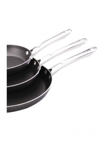 3-Piece Nonstick Frying Pan Set Black