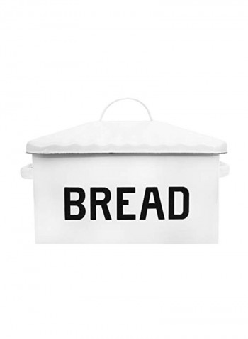 Metal Bread Box With Lid White 13.5x8.5x12inch