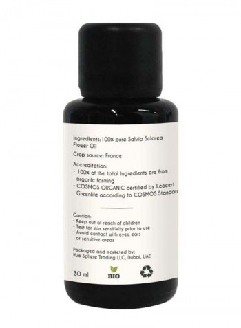 Organic Clary Sage Essential Oil 30ml