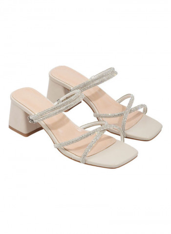 Rui Dun Mid Heeled Sandals Beige