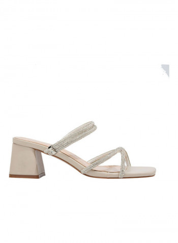 Rui Dun Mid Heeled Sandals Beige