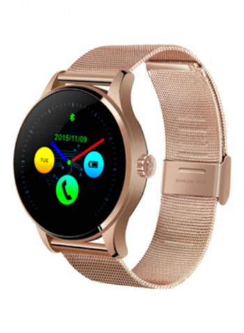 K88H Intelligent Watch IPS Screen Smartwatch Heart Rate Monitor Bluetooth 4.0 Gold Steel Strap