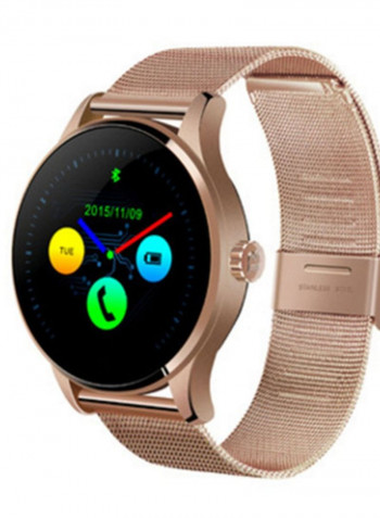K88H Intelligent Watch IPS Screen Smartwatch Heart Rate Monitor Bluetooth 4.0 Gold Steel Strap