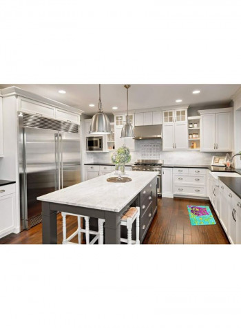 Sitting In The Flowers Owl Kitchen/Bath Mat Multicolour 12 x 24inch