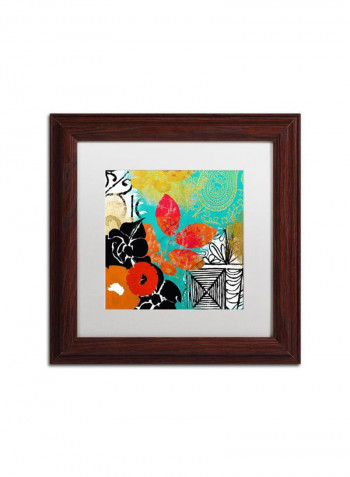 Bali Ii Wooden Frame Wall Art Multicolour 11 x 11inch