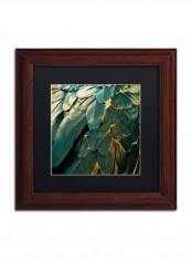 Feather Glitter Wooden Framed Wall Art Multicolour 11 x 11inch