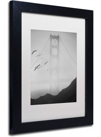 Gold Ornate Frameen Gate Pier And Birds I Framed Wall Art Black/White 11 x 14inch
