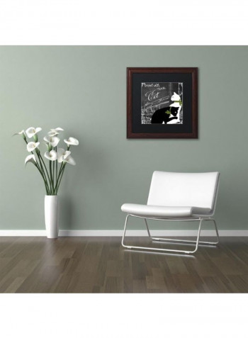 Travel With Your Cat Wooden Frame Wall Art Black/White 11 x 11inch