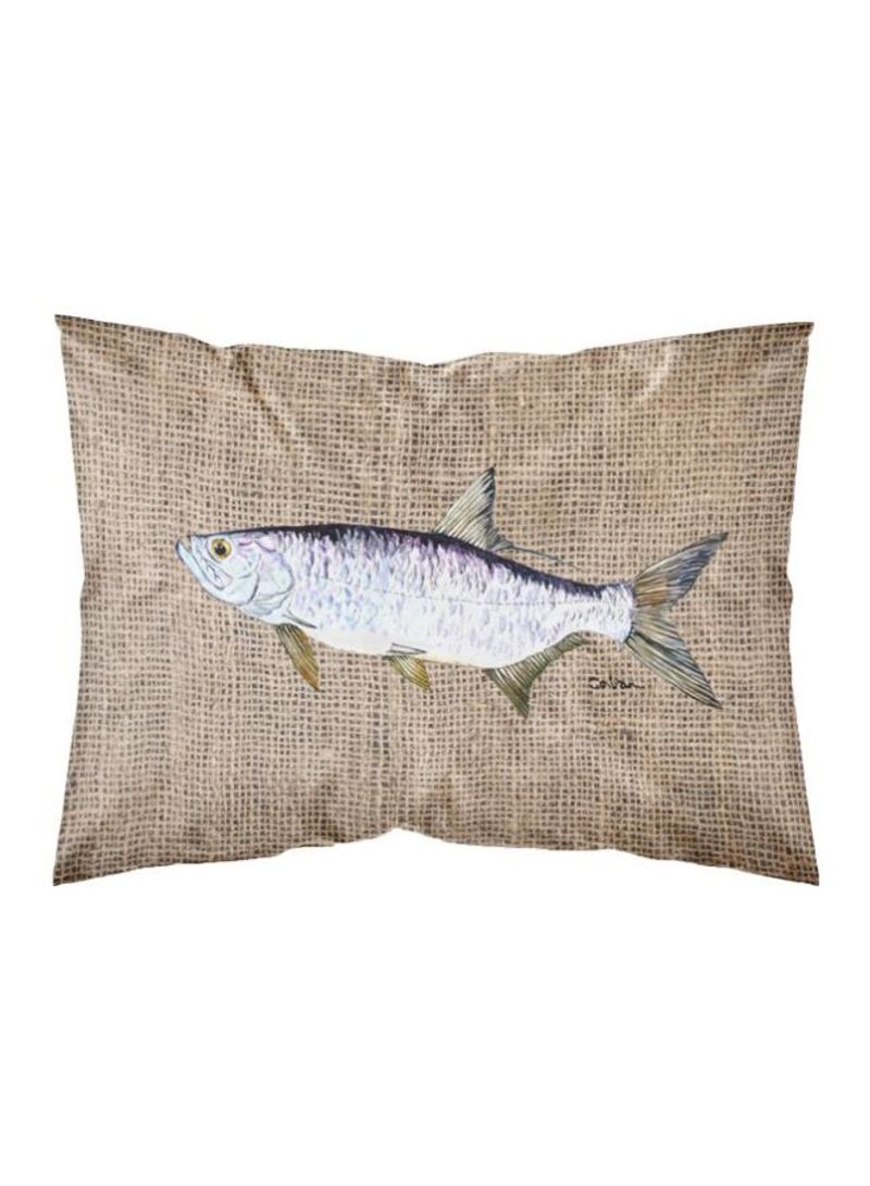 Fish Tarpon Printed Pillowcase Fabric Brown/Purple/Yellow L
