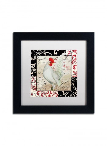 Europa White Rooster Framed Wall Art Multicolour 11 x 11inch