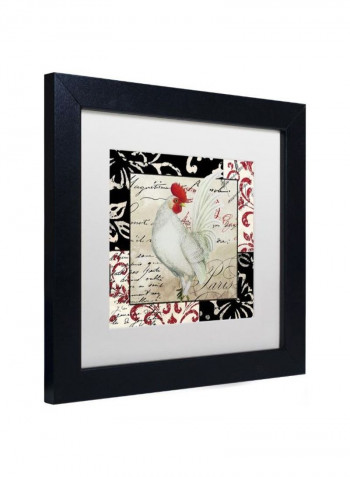 Europa White Rooster Framed Wall Art Multicolour 11 x 11inch
