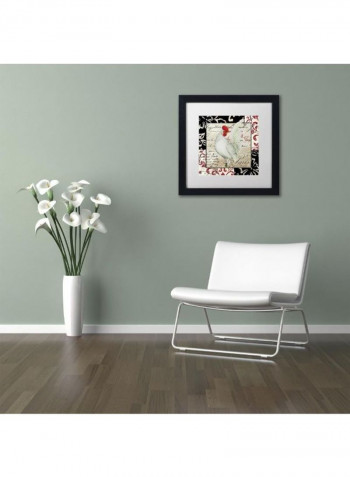 Europa White Rooster Framed Wall Art Multicolour 11 x 11inch
