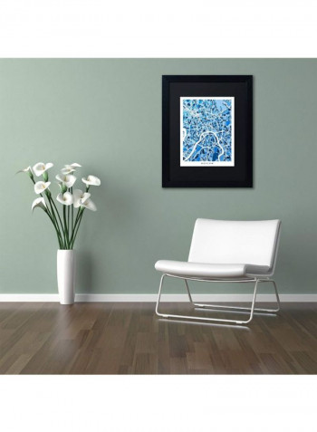 Moscow City Street Map Iii Wall Art Blue/White 11 x 14inch