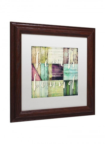 Beach Bound Wooden Frame Wall Art Multicolour 11 x 11inch
