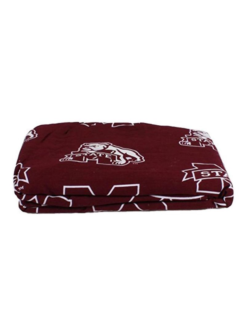 Bulldogs Printed Bedskirt Red/White Queen