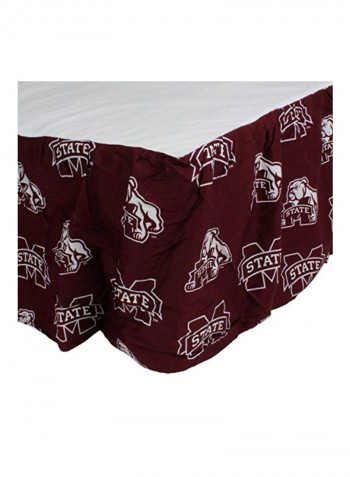 Bulldogs Printed Bedskirt Red/White Queen