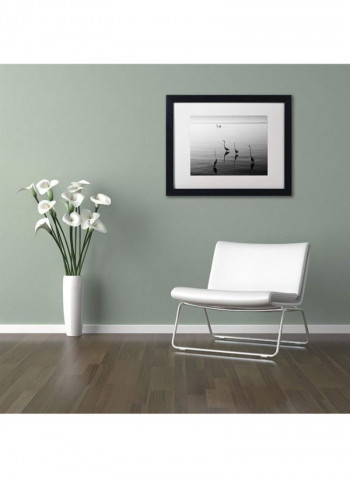 Herons And Boat Framed Wall Art Multicolour 11 x 14inch
