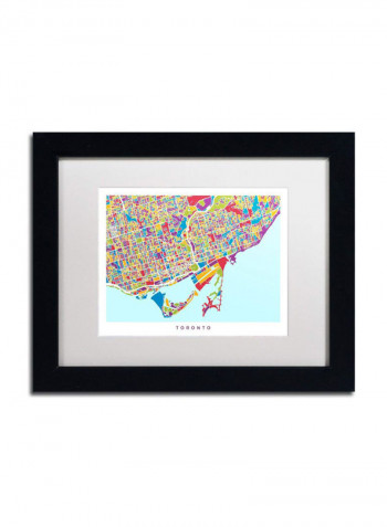 Toronto Street Map III Framed Wall Art Multicolour 11 x 14inch