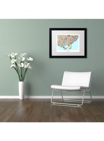 Toronto Street Map III Framed Wall Art Multicolour 11 x 14inch