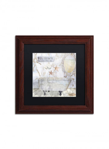 Beach House I Wooden Frame Wall Art Multicolour 11 x 11inch