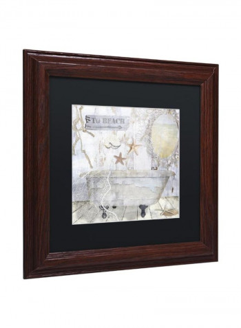 Beach House I Wooden Frame Wall Art Multicolour 11 x 11inch
