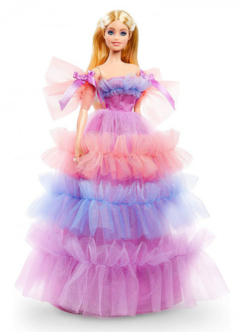 Birthday Wishes Doll With Gown Dress 3 x 7 x 13inch