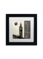 Moon Over London Wall Art Multicolour 11 x 11inch