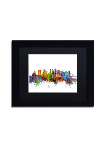 Tokyo Japan Skyline Framed Wall Art Multicolour 11 x 14inch