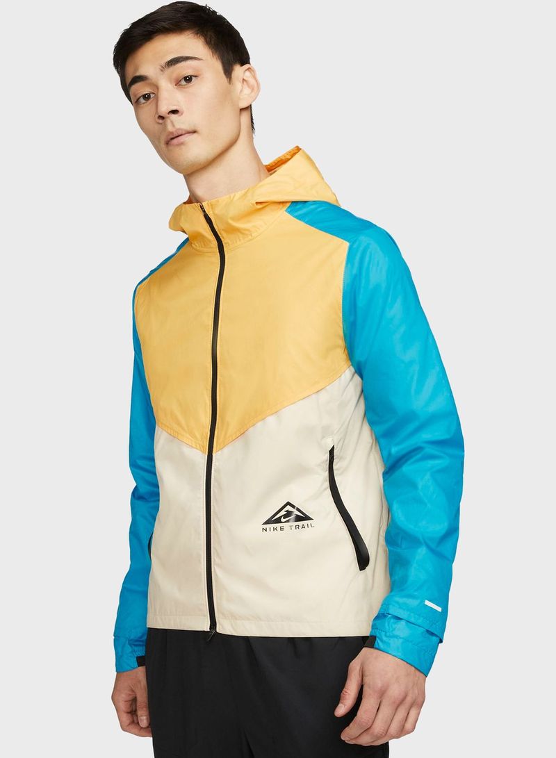 Colourblock Windbreaker Jacket Yellow/White/Blue