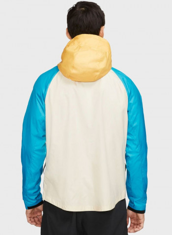 Colourblock Windbreaker Jacket Yellow/White/Blue