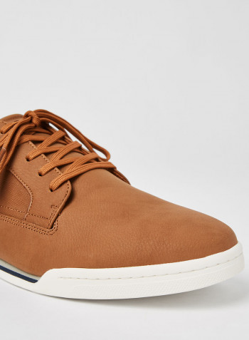 Fradolian Faux Leather Sneakers Brown/White