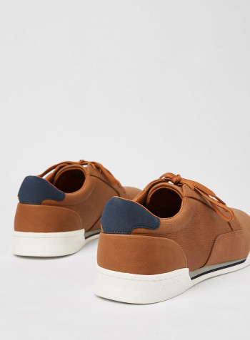 Fradolian Faux Leather Sneakers Brown/White